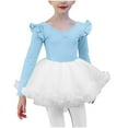 thumbnail image 1 of Ropa de baile para niños, mangas largas voladoras, ropa de práctica de invierno para niñas, falda de malla, top de algodón para niños, 1 of 6