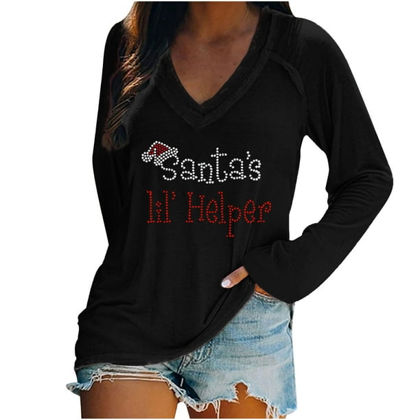 Blusa de manga larga con cuello en V informal para mujer a la moda, Tops de otoño Fridja bvmnju4068