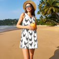 thumbnail image 3 of Balery Funny Chicken Vestidos de verano para mujer con estampado: vestido holgado sin mangas, vestido playero informal y cómodo para días calurosos., 3 of 7