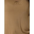thumbnail image 5 of DARING DIVA Women's Lace Long Sleeve Crew Neck Casual Tops S Brown, 5 of 6