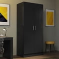 thumbnail image 3 of Madesa Armoire Garde-Robe à 2 Portes, Armoire de Rangement Suspendue Spacieuse avec Étagère 31"L Unité d'Organisation Moderne pour Chambre et Bureau - Noir, 3 of 6
