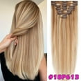 thumbnail image 2 of HAIRRO Clip In Human Hair Extensions, Brazilian Hair 8pcs/18Clips Dark Brown to Chestnut Brown Balayage Hair Extensions Full Head Silky Straight 100% Human Hair Clip In Extensions 8Inch-24inch, 2 of 9