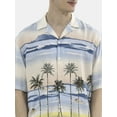 thumbnail image 4 of No Boundaries Men's & Big Men's Rayon Printed Button Up Short Sleeve Resort Shirt , Sizes XS-5XL, 4 of 5
