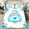 thumbnail image 2 of jejeloiu Zoo Animal Elephant Full Size Sheets,Watercolor Ink Painting Bed Sheets,White Blue Sheet Sets For Kids,Super Cozy Room Decor,4pcs, 2 of 7