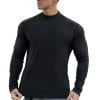 GuangCheng Mens Shirts Mock Neck Long Sleeve Soft Thermal Base Layer Comfort Fit Tops,Black,2XL