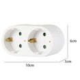 thumbnail image 3 of Double Socket Adapter 16A 250V with Overload and Child Safety Protection, Compact Power Splitter for Kitchen Office Travel Hotel to Safely Power Two Devices from One Outlet, 3 of 4