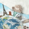 thumbnail image 2 of Yiaed World Travel Print Dog Blankets-Cat Blanket Washable for Couch Protection,Puppy Blanket, Soft Plush Reversible Throw Furniture Protector-, 2 of 8