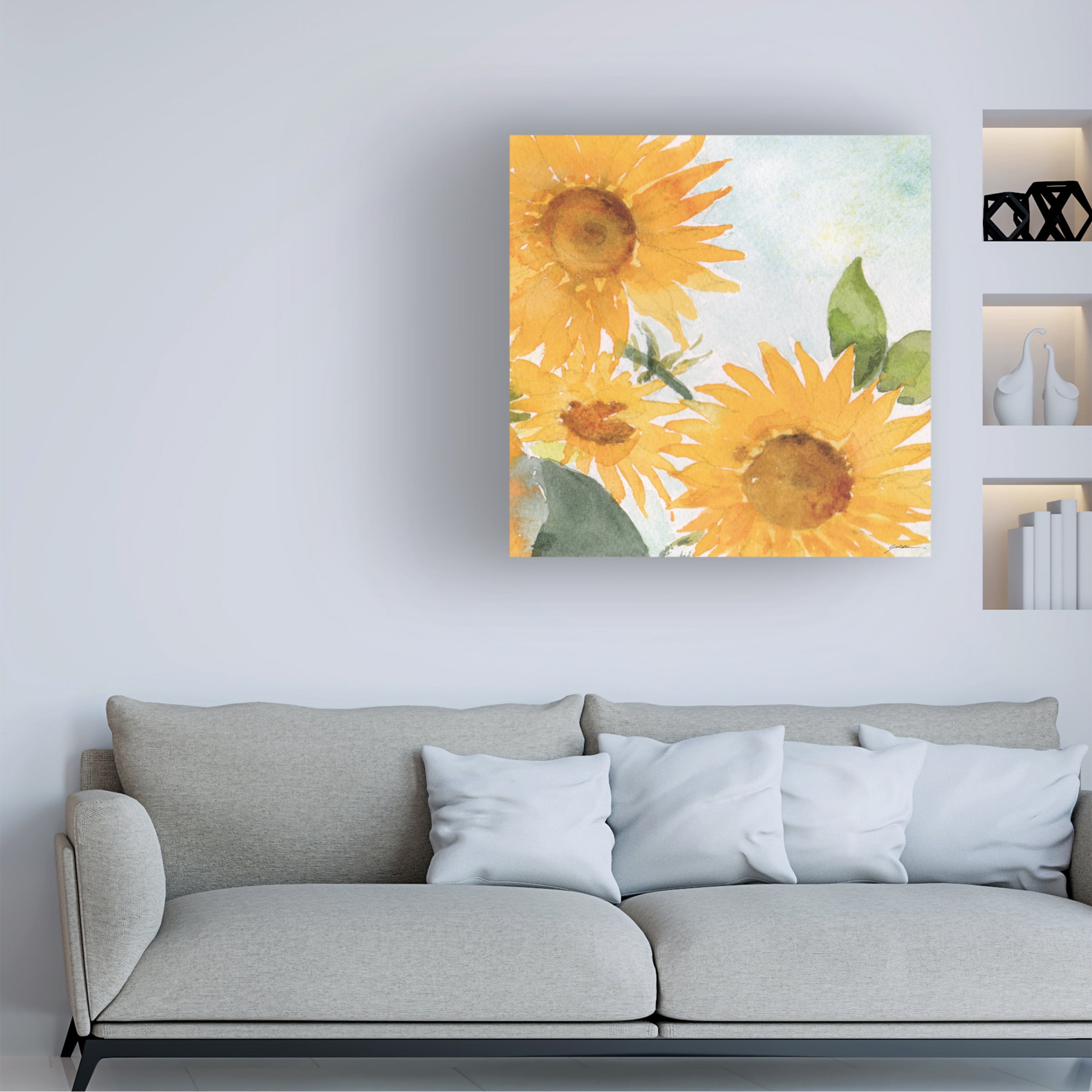 Sheila Golden 'Sunflowers Against The Sky' Canvas Art