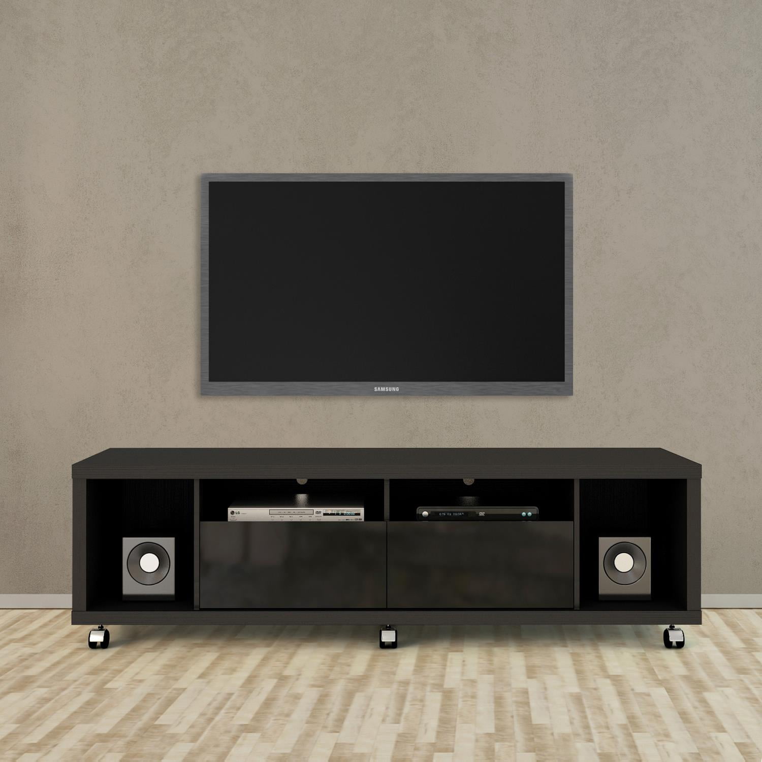 Manhattan Comfort Cabrini TV Stand 1.8 in Black Gloss and Black Matte Sansujyuku sansujyuku.com