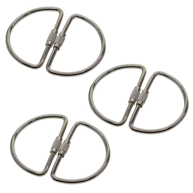 Bewildely Paquete de 6 llaveros en forma de U, anillo de latón, llaveros con hebilla, llavero para el hogar, accesorios de almacenamiento para acampar al Artesanía Plata Bewildely HA010940-01