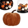 thumbnail image 4 of Artificial Velvet Pumpkins for Fall Decor,Mini Faux Pumpkins,Fake Fabric Pumpkins, for Thanksgiving Halloween Home Farmhouse Harvest Table Centerpiece Tiered Tray Decoration(Brown*4 8cm), 4 of 6