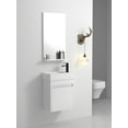 thumbnail image 2 of 18-Inch Wall-Mounted Bathroom Vanity with Stylish White Resin Sink and Soft-Close Cabinet Door - Space-Saving Contemporary Design-White, 2 of 8