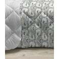 thumbnail image 3 of Antique Down Alternative Comforter, Monochromatic Repetitive Pattern of Classic Baroque Swirls Motif Print, Microfiber Quilt for All Season, 5 Sizes, Charcoal Grey and White, by Ambesonne, 3 of 3