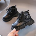 thumbnail image 3 of nsendm Male Shoes Big Kid Neoprene Snow Boots Girls British Style Single Boot Boys Kids Side Zipper Fashion Short Snow Boots for Toddler Size 5 Black 23, 3 of 6