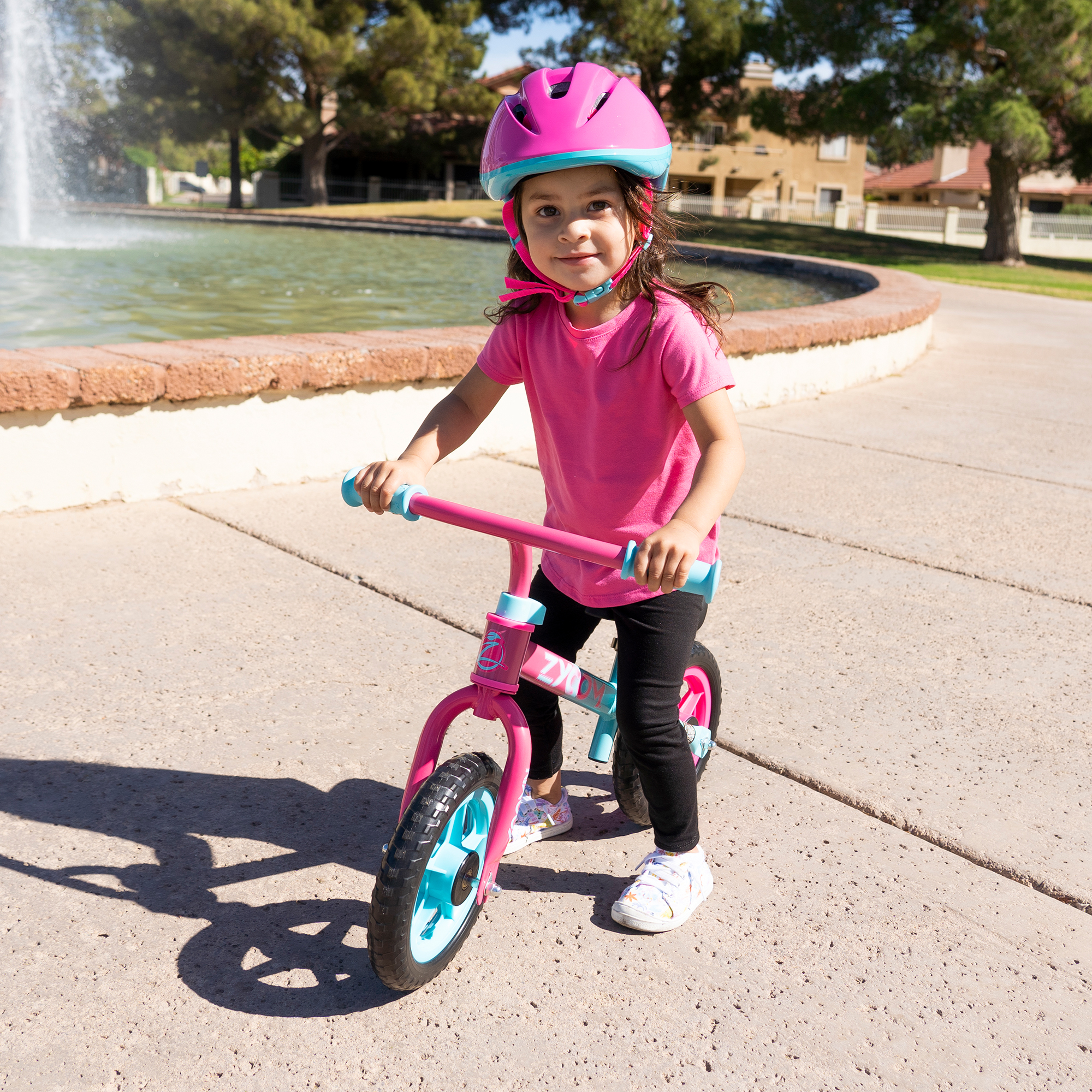 Zycom 10-inch Toddlers Balance Bike Adjustable Helmet Airless Wheels Lightweight Training Bike Pink - image 3 of 11