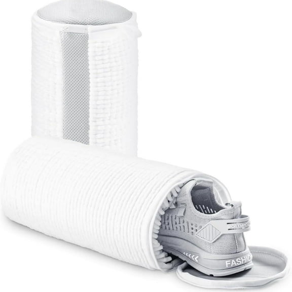 WONIMA Shoe Washing Machine Bag Chenille Laundry Shoe Bag For Washer And Dryer Reusable Shoe Washing Bag for All Shoe Types And Sizes (2 Pieces White)