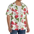 thumbnail image 4 of KLL Strawberry1 Print Men's Shirt Short Sleeve Button Down Summer Cuba Beach Shirts- XX-Large, 4 of 7
