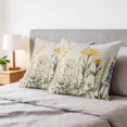 thumbnail image 6 of Pillow Covers 20x20 Set of 2, Yellow Spring Floral Square Throw Pillow Covers for Couch/Sofa/Living Room, Summer Botanical Flowers Rustic Decorative Soft Pillowcases for Couch Throw Pillows, 6 of 9