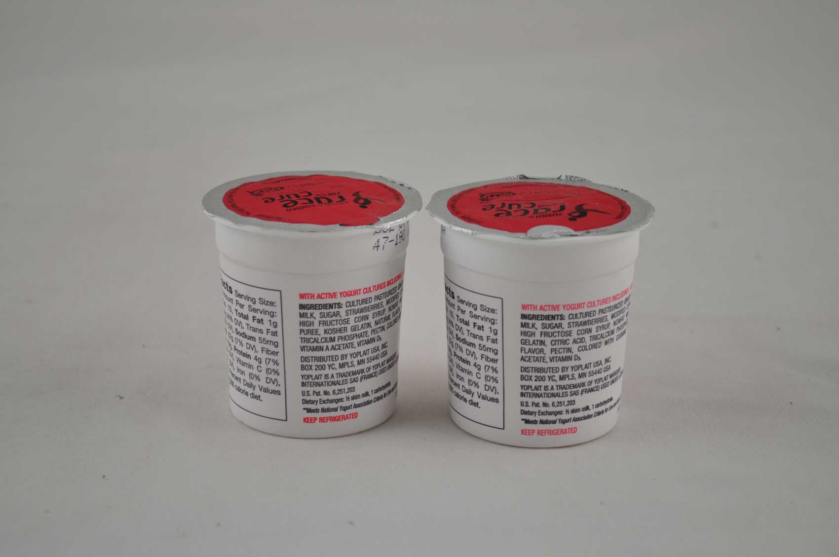 Yoplait Original Strawberry and Strawberry Banana Yogurt, 4 Ounce -- 48 per case.