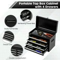 thumbnail image 6 of Artbros 5-Drawer Rolling Tool Chest with Detachable Box, Lockable Wheels & 4 Hooks, Black, 6 of 7