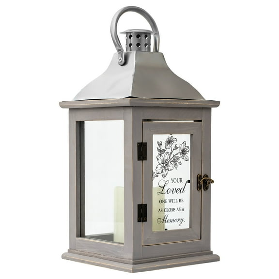 Faith Is Not Believing Distressed Grey 9.5 x 5.5 Wood And Glass Decorative Candle Lantern