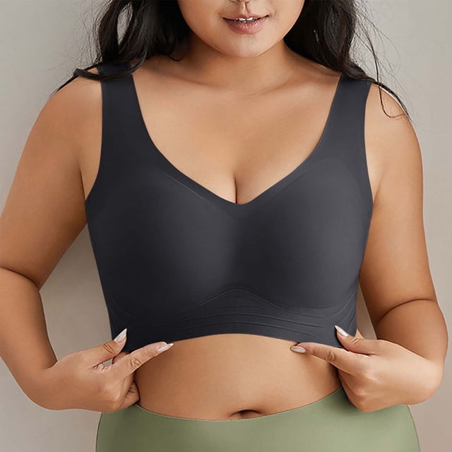 Abcnature Plus Size Bras for Women Gathered Large Chest Small Sagging Comfortable and no Steel Ring Underwear