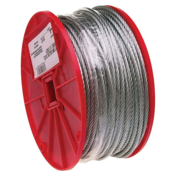 Galvanized Steel Cable 1/8 inch, 7x7 Construction, 500ft Reel - Uncoated Wire Rope for Outdoor & Industrial Use No Color One Size