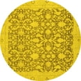 thumbnail image 1 of Ahgly Company Machine Washable Indoor Round Oriental Yellow Traditional Area Rugs, 8' Round, 1 of 4