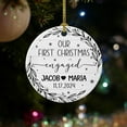 thumbnail image 4 of Personalized Our First Christmas Engaged Ceramic Ornament, Customized Date Name Mr & Mrs Just Engaged Gift, 1st Xmas Ornament, Engagement Anniversary 2025, 4 of 6
