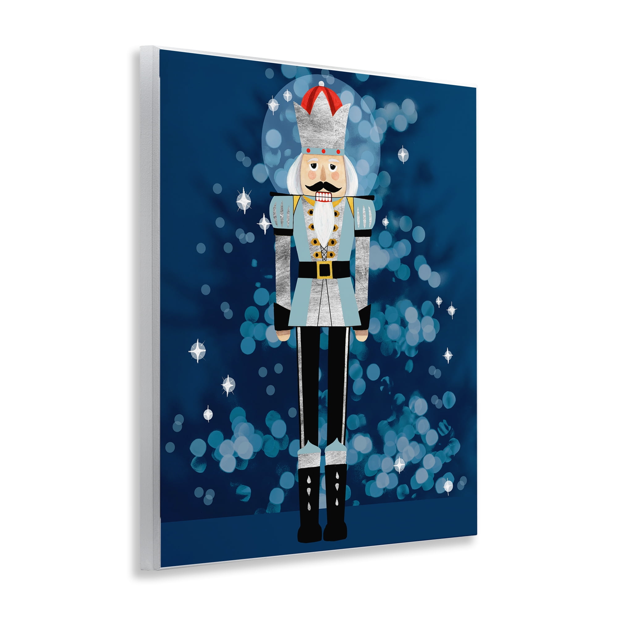 Stupell Industries Blue Holiday Nutcracker Holiday Painting Unframed Art Print Wall Art, 11 x 14