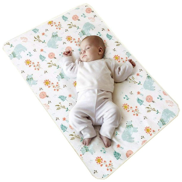 Baby Waterproof Bed Pad Bed Wetting Pads Washable for Kids Toddler Potty Training Pads Baby Wateproof Pad Mat for Pack n Play Crib Mini Crib Reusable
