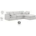 thumbnail image 2 of Meridian Furniture Indulge 94" Velvet L-Shaped Modular Sectional in Cream, 2 of 9