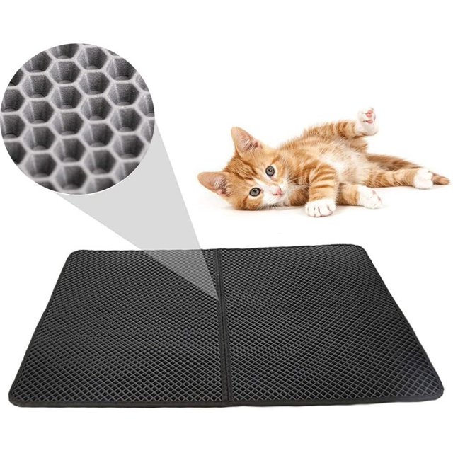 Alfombrilla para arena de gatos XCF doble capa a prueba de orina 71 x 55 cm
