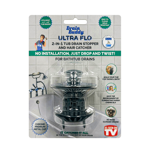 Drain Buddy Ultra Flo Tub Chrome Metal Cap