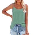 thumbnail image 1 of WTXUE Débardeurs Sans Manches, Col Rond Bretelles Spaghetti Débardeur pour Femmes Bretelles Spaghetti Réglables Camisole Col Rond Haut 3TG Uni / Décontracté pour Femmes Mint Green M, 1 of 9