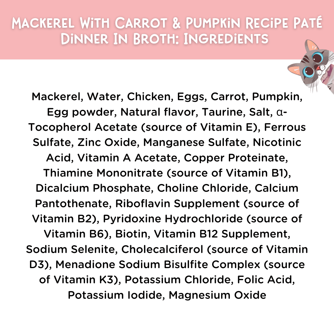 (6 pack) Love, Nala Mackerel Pate with Carrot & Pumpkin Recipe in Broth Adult Cat Food