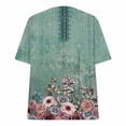 thumbnail image 6 of Fesfesfes Oversized Workout Shirts for Women's Fashion Casual Plus Size Scenic Flowers Printing V-Neck T-Shirt Tops Women Tops 3XL(US:14), 6 of 6