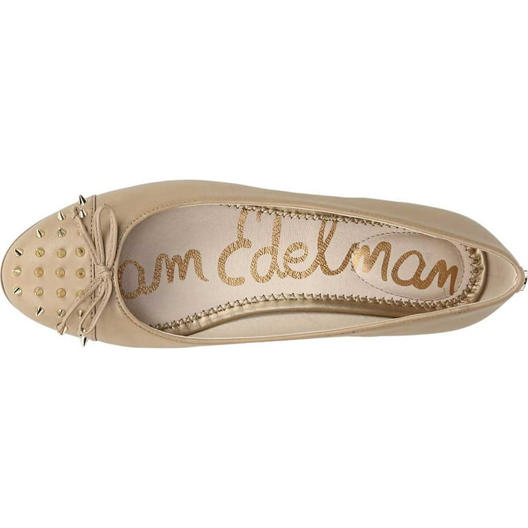 Sam Edelman Mirna Classic Nude Leather Embellished Cap toe Detailed Ballet Flat