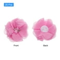 thumbnail image 3 of Artificial Rhinestone Chiffon Flower Heads, Dark Pink Red Flowers 2 Inch 20Pcs, 3 of 5