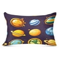 thumbnail image 3 of Cartoon Planets Pattern 20x30" Queen Plush Pillow Case, Soft Zippered Bed Pillowcase for Bedroom, 3 of 9
