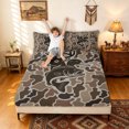 thumbnail image 3 of meiyoeat Rustic Outdoor Fishing Hunting Bed Sheets for Men Boys, Forest Lake Wildlife Full Size Sheets, Olive Drab, 4-Piece, 1 Flat Sheet, 1 Fitted Sheet and 2 Pillowcases, 3 of 5