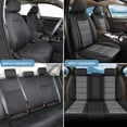 thumbnail image 6 of AOMSAZTO Car Seat Covers Full Set Fit for Toyota Camry 2002-2024 2025: Waterproof Leather Automotive Seat Cushion Protector（Black+Grey), 6 of 7