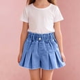 thumbnail image 5 of MEZZALL Child Shorts Cute Girls Blue Solid Color Denim Shorts For Everyday Soft Stretch Jeans Shorts For Girls With Comfortable Fit And Stitching Fashionable Summer Bottoms, 5 of 6