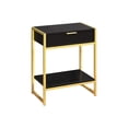 thumbnail image 2 of Nightstand with spacious top and discreet gold drawer pull in warm brown laminate for bedroom use, 2 of 4