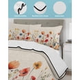 thumbnail image 4 of Yellow Red Blue Spring Floral Summer Quilt Set King Size,Soft Quilted Bedding Set with 2 Pillow Shams,Watercolor Botanical Summer Flowers All Season Bedspread Coverlet for Bedroom 96"x106", 4 of 6