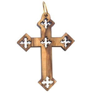 

Olive wood Coptic Cross Laser Pendant(6cm or 2.36 long )