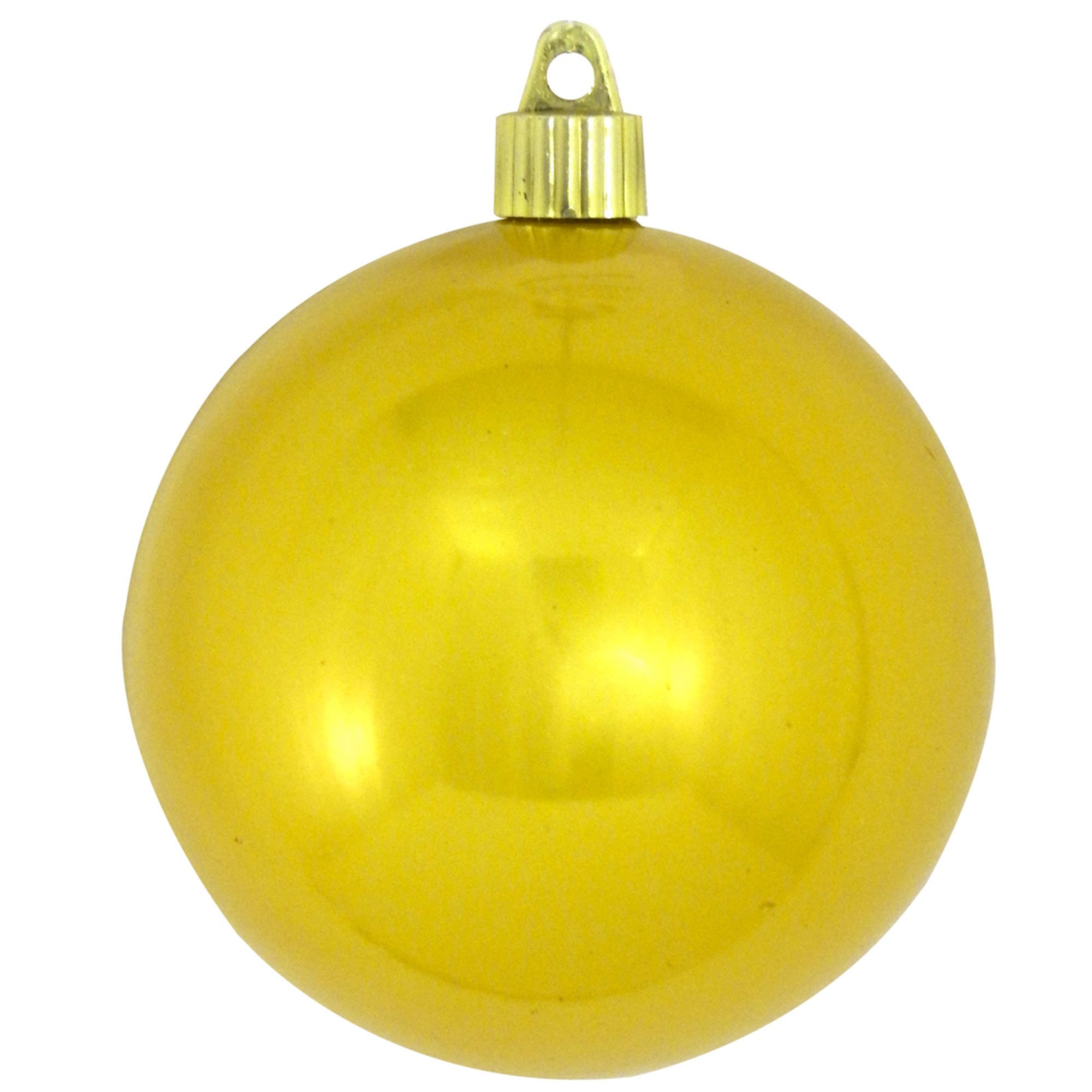 4ct Sunshine Yellow Shatterproof Shiny Christmas Ball Ornaments 4" (100mm) - Walmart.com 