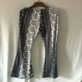 thumbnail image 2 of PENGXIANG Women Boho Printed Flared Trousers Hippie High Waist Printed Wide Leg Long Flared Bell Bottom Pants, 2 of 3