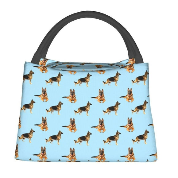 Fotbe German Shepherd Dog Bolsa Térmica Portátil con Estampado, Bolsa de Entrega de Alimentos Aislada, Bolsa Reutilizable de Gran Capacidad para Comidas y Supermercado