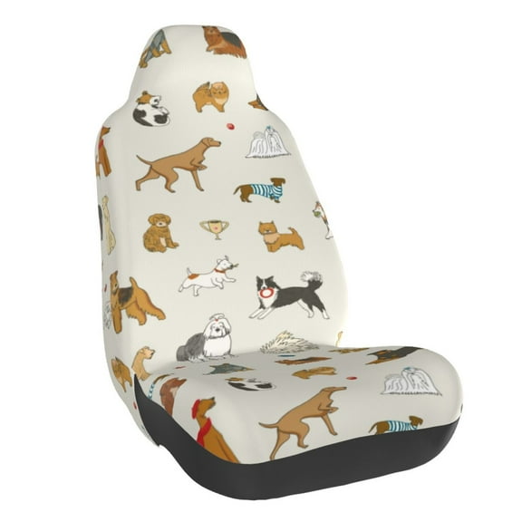 Daiia Dogs Funny Pets Printed Car Seat Cover - Waterproof & Sweatproof - Universal Fit, Machine Washable, Non-Slip - Seat Protector for Car, Truck, SUV, Van (1 Pack)